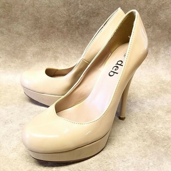 Deb Womens Size 8.5 Nude Slip On 5.5" Heel Pumps - Picture 7 of 10
